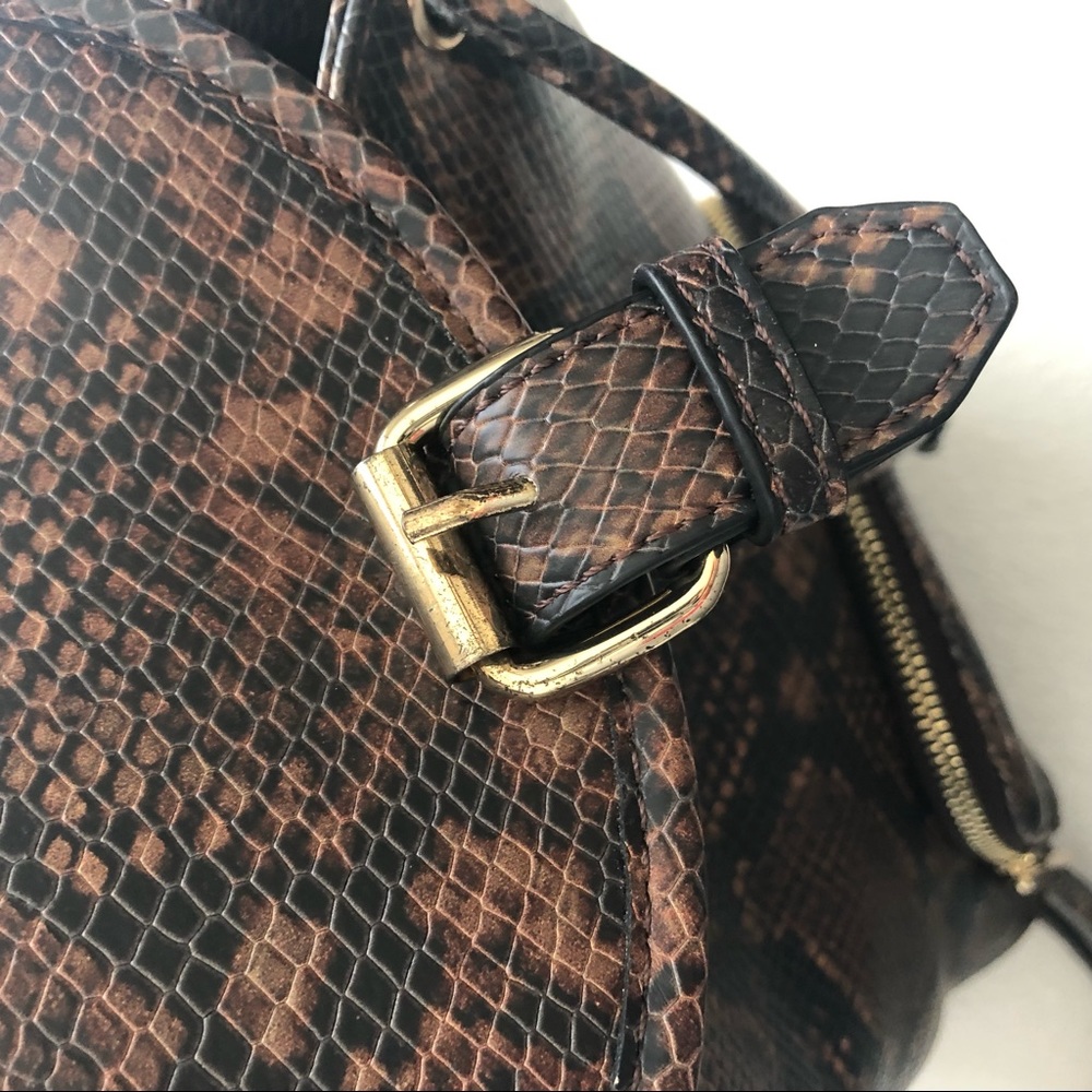Aldo Python Snake Print Backpack Purse In Brown A… - image 8